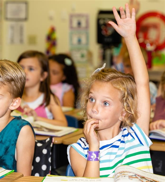 Girl raising hand 